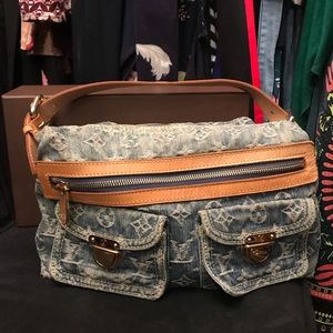 💯Authentic Louis Vuitton Baggy PM Denim Purse